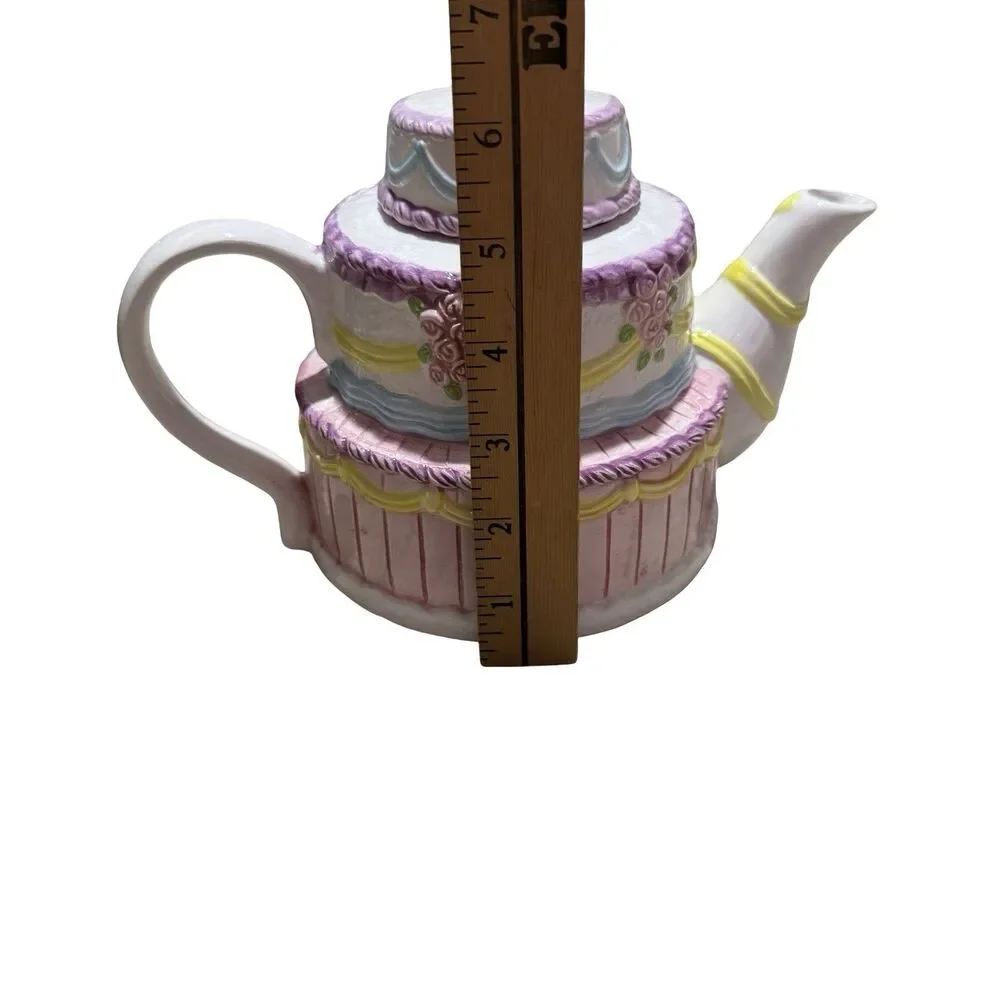 Lillian Vernon Vintage Ceramic Teapot Happy Birthday Layer Cake